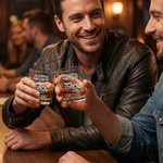 Bicchiere da 2-6 pugni personalizzati da 10 oz Rock Whiskey con nomi Regalo di compleanno e anniversario per fratello amante del whisky