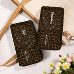 Personalised Heart Gigi Nana 1-10 Names Leopard PU Leather Wallet  with Title Daily Use Mother's Day Gift for Mother Grandmother