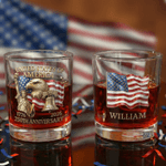Personalized Eagle Statue of Liberty American Flag 10 oz Whiskey Glass with Name America's 250th Anniversary Gift for Dad Whiskey Lover