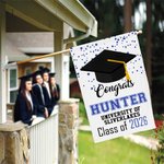 Personalised Graduation Garden Flag with Name and Graduation Year Yard Porch Decoration Graduation Gift for Graduates