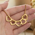 A Wearable Tribute to Your Whole Family - Personalized 1-12 Engraved Names Heart Outline Pendant Necklace