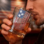 Personalized Flag Pattern Kid Name 10 oz Rock Whiskey Glass Old Fashioned Birthday Gift for Man Bartender Whiskey Enthusiast