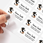 Personalized Graduation Cap Initial Waterproof Stickers with Name Return Address Label Celebration Graduation Party DIY Decor Gift for Graduates