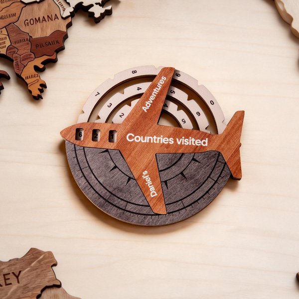 Personalised Airplane Wooden Travel Tracker with Text Journey Record Wall Decor Birthday Anniversary Gift for Travel Lovers Family Friends