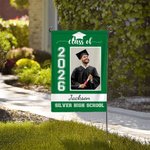 Personalised Class of 2026 Graduation Photo Garden Flag with School Name and Year Graduation Party Decoration Favor for Graduates