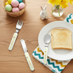 Personalised Cute Bunny Carrot Kid's Fork Spoon Knife 3 Pcs Cutlery Set with Name and Case Back to School Season Birthday Gift for Boys Girls