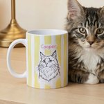Tasse en céramique à rayures avec nom Cadeau de souvenir pour propriétaire d'animal de compagnie