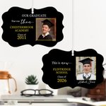 Ornamento personalizzato in ceramica Classe 2026 con foto e nome della scuola Regalo di laurea per laureati