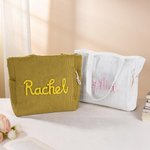 Personlig mångfärgad stor kapacitet Corduroy Tote Bag med slingrande namn Resa väsentlig födelsedagspresent för kvinnor