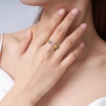 Personalised 1-5 Birthstone Cat Paws Sterling Silver Ring Dainty Jewellery Birthday Holiday Gift for Cat Lovers Pet Owners