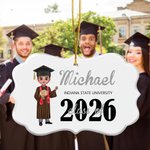 Personalisierte Klasse der Graduierung Cartoon Charakter Keramik unregelmäßige Ornament mit Namen Weihnachten Geburtstag Geschenk für Familie Freunde Absolventen