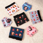 Personalised Multicolour Funny Face Photos Comfortable Couple Thong Boxer Underwear Anniversary Valentine's Day Gift for Him Her