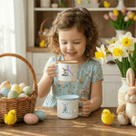 Conejito de Pascua personalizado Huevos de Pascua Inicial 12 oz Esmalte Taza con Nombre Pascua Fiesta Regalo para Niños Niñas