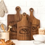 Personalized Exquisite Sourdough Cutting Board with Paddle Handle and Name Birthday Housewarming Mother's Day Gift for Bakers Sourdough Enthusiasts
