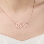Personalisierte Mobius Katze Name Liebe Herz Halskette Minimalistische Schmuck Geburtstag Jahrestag Geschenk für Katzenliebhaber Besitzer