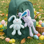 Personalised Cute Rabbit Bunny Initial Fillable Jumbo Easter Egg and Stretchable Plush Bunny Set Easter Birthday Party Favors Gift for Kids