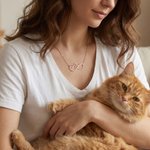 Personalisierte Mobius Katze Name Liebe Herz Halskette Minimalistische Schmuck Geburtstag Jahrestag Geschenk für Katzenliebhaber Besitzer