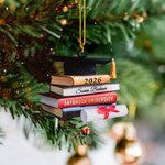 Personalized 3D Effect Grad Cap Books Acrylic Ornament with Name and Year Class of 2026 Graduation Party Decoration Gift for Graduates