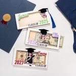 Personalized Graduation Cap Photo Wooden Money Holder with Name and Year Class of 2026 Graduation Gift for Graduates