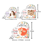 Personalised Cute Cartoon Animal Heart-Shaped Acrylic Plaque with Name and Year Anniversary Mother's Day Gift for New Mom