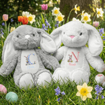 Personligt påskägg Bunny Initial Design Söt Bunny Plush fylld leksak med namn påsk födelsedagspresent för barn