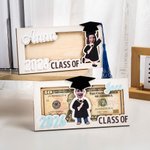 Personalized Graduation Cap Photo Wooden Money Holder with Name and Year Class of 2026 Graduation Gift for Graduates