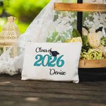 Borsa trucco personalizzata con nome del berretto da scapolo Classe 2026 Regalo di laurea