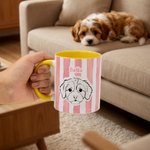 Tasse en céramique à rayures avec nom Cadeau de souvenir pour propriétaire d'animal de compagnie