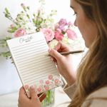 Personalised Birth Flower Notepad with Name Stationery Supplies Teacher's Day Birthday Gift for Family Friend Book Lover