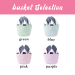 Personalizado lindo conejo de gran capacidad a rayas cesta de Pascua con orejas de conejo inicial y el nombre de los huevos de caza Fiesta de Pascua de regalo para los niños las niñas