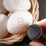 Tampon à oeuf personnalisé Silhouette d'oeuf Tampon à oeuf en carton avec encre de qualité alimentaire et texte Cadeau d'anniversaire de Pâques pour la famille Fermier
