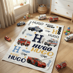 Personnalisé Cartoon Police Car Fire Truck Ambulance Multicolor Soft Throw Blanket with Name Home Decor Daily Use Birthday Gift for Children