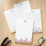 Personalised Birth Flower Notepad with Name Stationery Supplies Teacher's Day Birthday Gift for Family Friend Book Lover