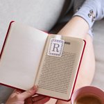 Personalized Multicolor Plaid Initial Magnetic Bookmark with Daily Use Reading Club Birthday Gift for Book Lovers