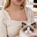Personalisierte Mobius Katze Name Liebe Herz Halskette Minimalistische Schmuck Geburtstag Jahrestag Geschenk für Katzenliebhaber Besitzer