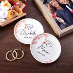 Personalised Class of 2026 Graduation Cap Ceramic Jewellery Dish with Name and School Name Graduation Gift for Her