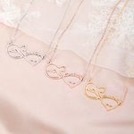 Personalisierte Mobius Katze Name Liebe Herz Halskette Minimalistische Schmuck Geburtstag Jahrestag Geschenk für Katzenliebhaber Besitzer