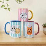 Tasse en céramique à rayures avec nom Cadeau de souvenir pour propriétaire d'animal de compagnie
