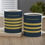 Tazza in ceramica personalizzata Pilot Epaulette Stripe con testo Regalo promozionale di pensionamento per il capitano pilota