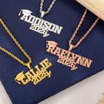 Personalized Bachelor Cap Men's Name Necklace with Year Graduation Keepsake Gift for Class of 2026 Graduates