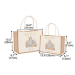 Personalized Cute Bunny Egg Large Jute Bag with Name Easter Egg Hunting Party Gift for Kids Girls