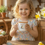 Conejito de Pascua personalizado Huevos de Pascua Inicial 12 oz Esmalte Taza con Nombre Pascua Fiesta Regalo para Niños Niñas