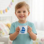 Gepersonaliseerde schattige konijnen oren dinosaurus 12 oz emaille mok met naam paasdag cadeau voor kinderen dinosaurus liefhebbers