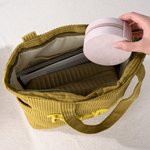 Personlig mångfärgad stor kapacitet Corduroy Tote Bag med slingrande namn Resa väsentlig födelsedagspresent för kvinnor