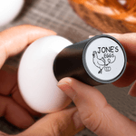 Tampon à oeuf personnalisé Silhouette d'oeuf Tampon à oeuf en carton avec encre de qualité alimentaire et texte Cadeau d'anniversaire de Pâques pour la famille Fermier