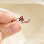 Personalised 1-5 Birthstone Cat Paws Sterling Silver Ring Dainty Jewellery Birthday Holiday Gift for Cat Lovers Pet Owners