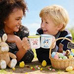 Personalized Cute Rabbit Enamel Cup Ceramic Mug with Name Daily Drinking Easter Gift for Family Boys Girls