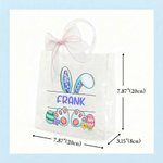 Sacchetto regalo personalizzato con fiocco rosa Orecchie di coniglio trasparente con nome Bomboniere per la festa di Pasqua Regalo per bambini