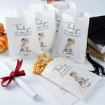 Personalized Cute Grad Cap Teddy Bear Food-Grade Paper Treat Bags Set of 20 Party Favors Graduation Gift for Class of 2026 Graduates