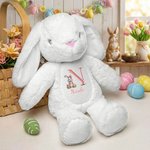 Personligt påskägg Bunny Initial Design Söt Bunny Plush fylld leksak med namn påsk födelsedagspresent för barn